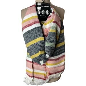 Envision Studio Blanket Wrap Stripe Multicolor Scarf NWT